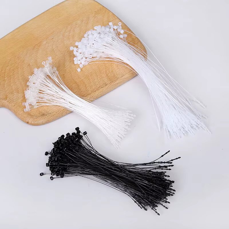 1000PCS 3/5/7/9 Inch Transparent Black Loop Locks Plastic Snap Lock Pins Security Tag Label Tags Fasteners Garments Accessories