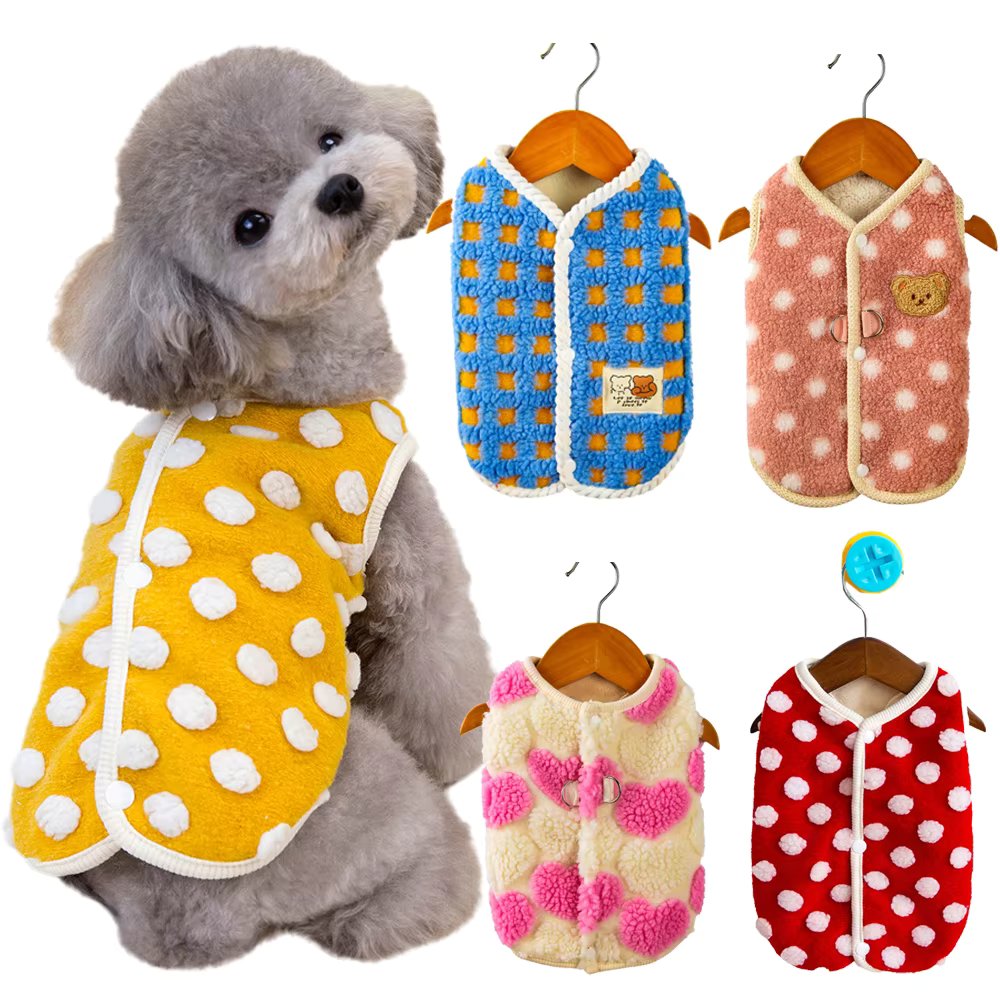 Warm Thicken Puppy Dog Sweater for Small Dogs Winter Pet Clothes with Buckle Pomeranian Poodle Coats Cardigan mascotas Clothing