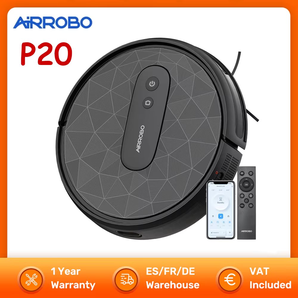 AIRROBO P20 Robot Vacuum Cleaner 2800pa Strong Suction App Wifi Remote Control Best for Pet Hair Smart Home Cleaning Appliance