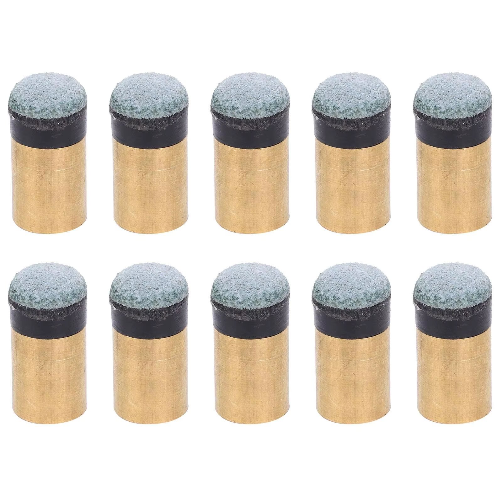 10pcs Copper PU Leather Billiard Tips - Screw-On Snooker Pool Accessories Ferrule for Enhanced Game