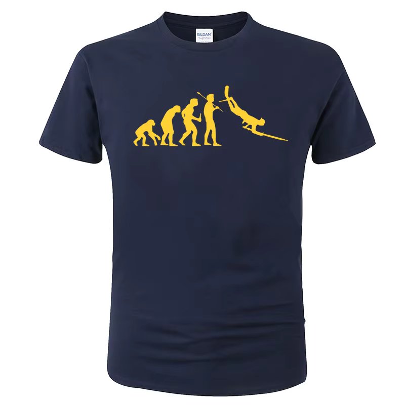 Evolution Spearfishing Spear Fish Scuba Dive Diving Fishing Print T Shirt Summer Cotton Short Sleeve O-Neck Men Clothing Tees