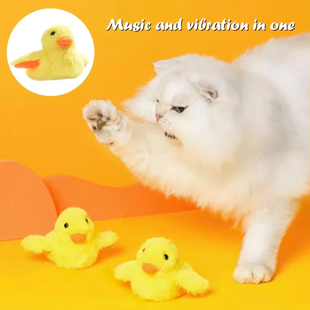 Flapping Duck Cat Toys Interactive Electric Bird Toys Washable Cat Plush Toy With Catnip Vibration Sensor Cats Game Toy Kitten