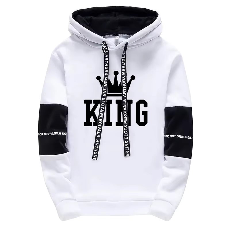 King Mens Tracksuit Printing Fashion Simplicity Hooded Sweatshirt Sweatpants Versatile Tops Daily Casual Sport Joggong Clothing