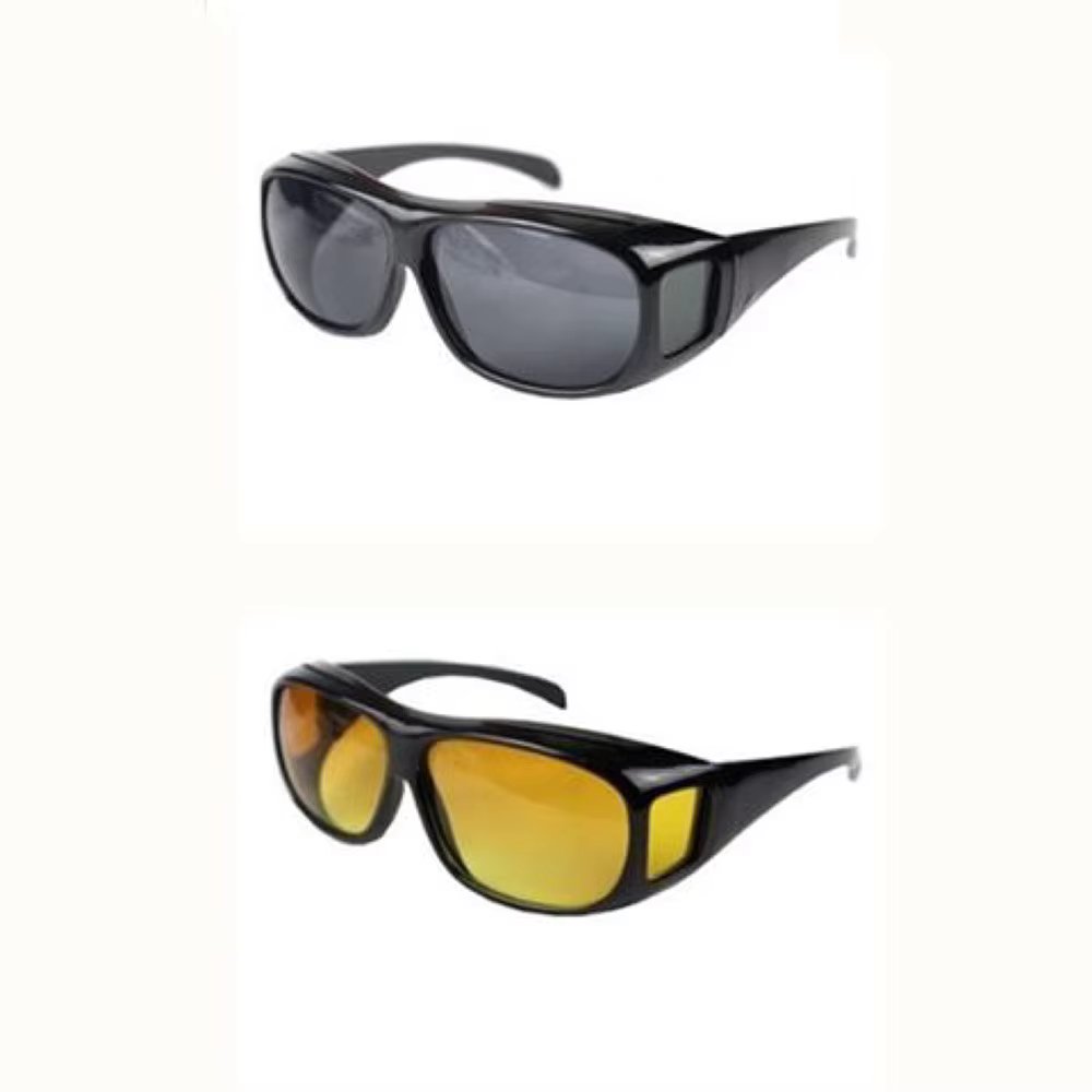 Light-reflective night driving artillery lens over glasses