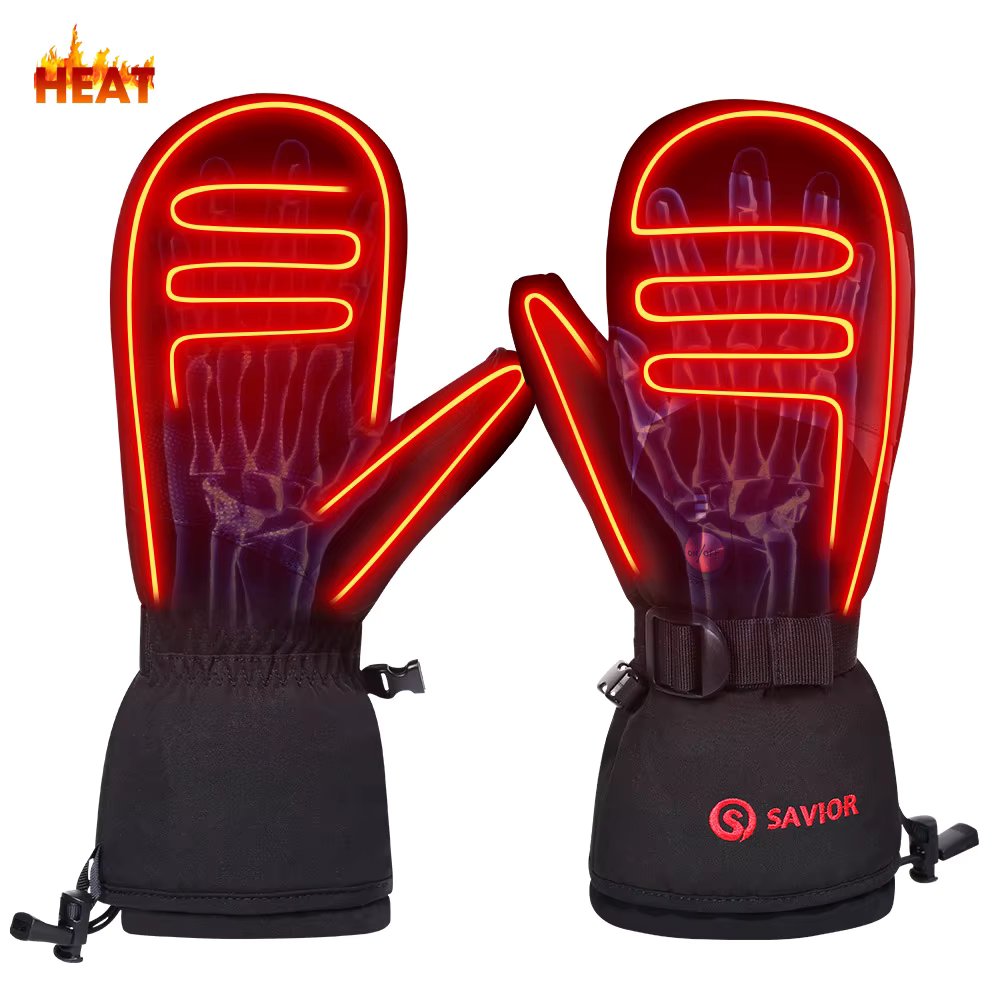 Heated Gloves For Winter 7.4V Rechargeable Battery Powered Electric Heating Hand Warmer Skiing Glove For Fishing Skiing Cycling