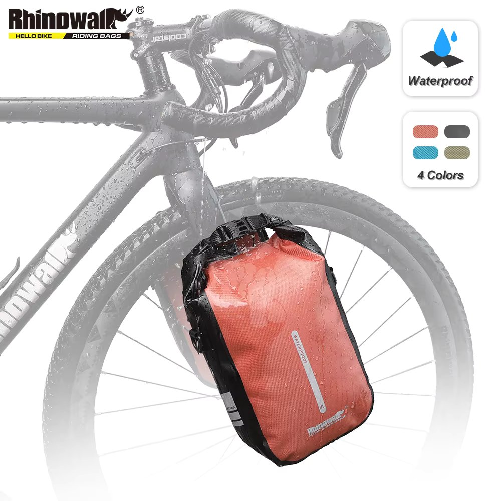 Rhinowalk Waterproof Bike Quick Release Front Fork Bag 4L 6L Cycling Pack Electric Scooter Vehicle Bag Travel Storage Accessory