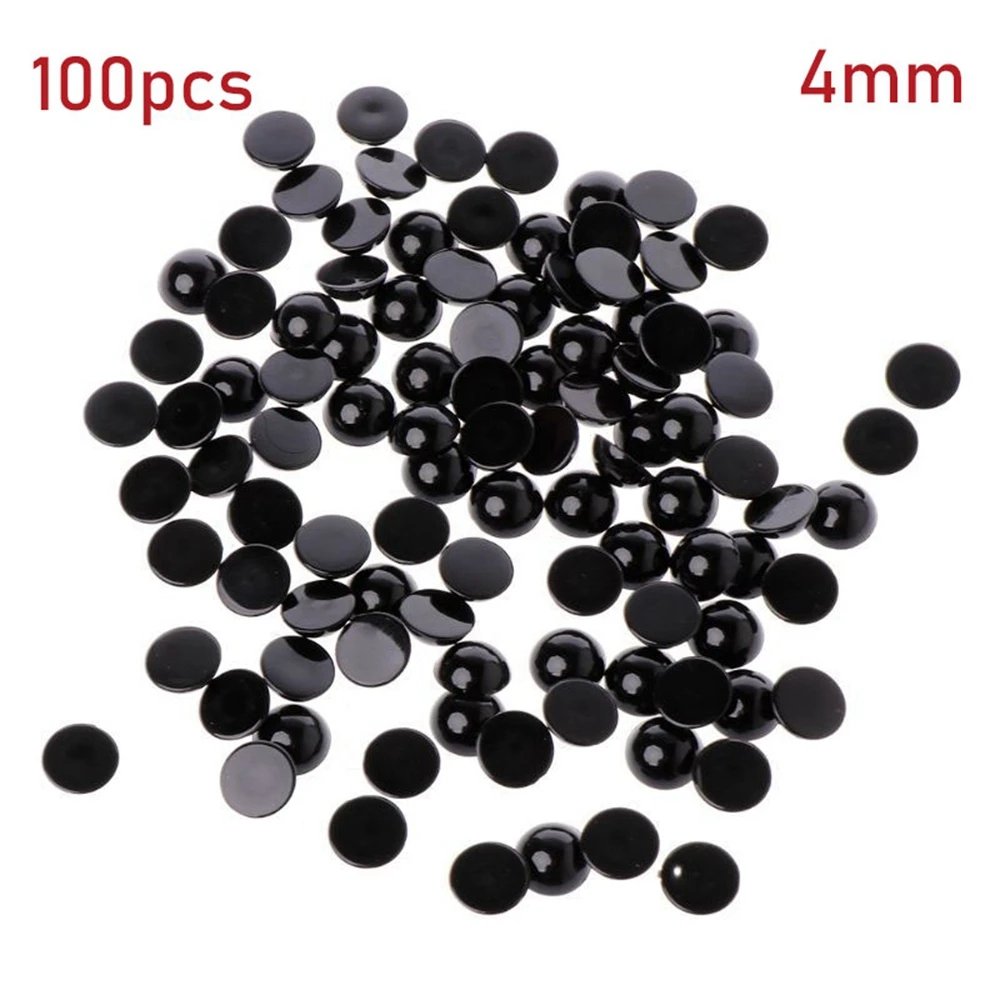100Pcs 3-12mm Plastic Black Safety Eyes DIY Crafts Bears Needle Felting Animals Puppets Making Plush Toy Dolls Accessories
