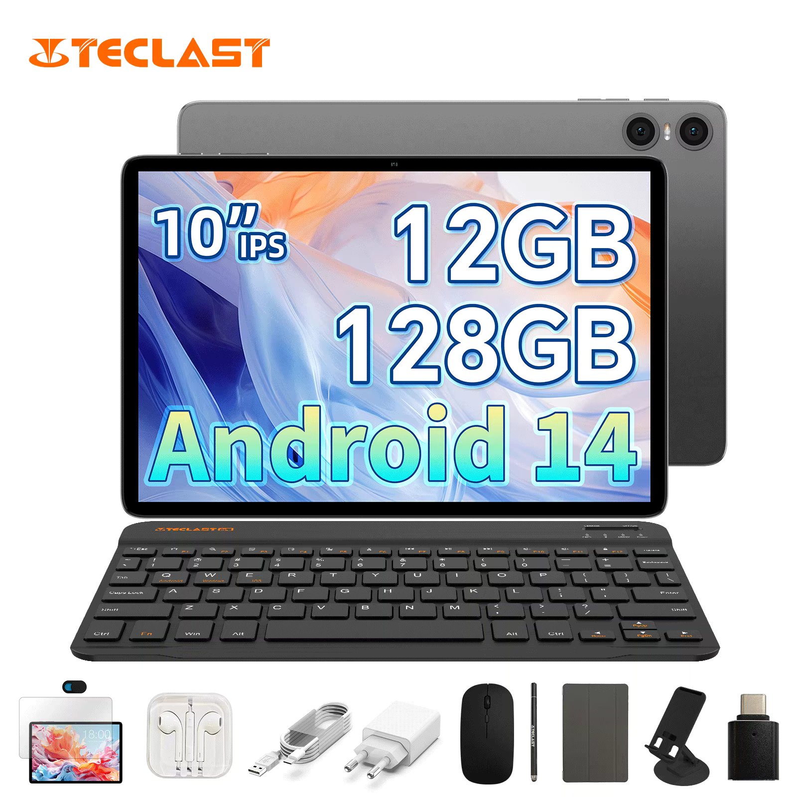Teclast P30T Set 10 "Android Tablet 14 Max 12GB RAM 128GB ROM T606 8-core All-in-one Keyboard/Case/Mouse/Stylus/Headphone/Stand