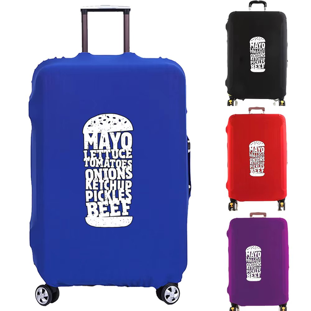 Luggage Cover Hamburger Pattern Suitcase Cover Protector Thicker Elastic Dust Covering18-32 Inch Trolley Case Travel Accessories