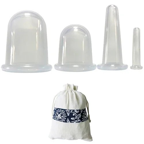 2/4/7Pcs Set Silicone Anti Cellulite Cup Vacuum Massage suction Cups Body Pain Relief Roller Manual Suction Cups Cupping Therapy