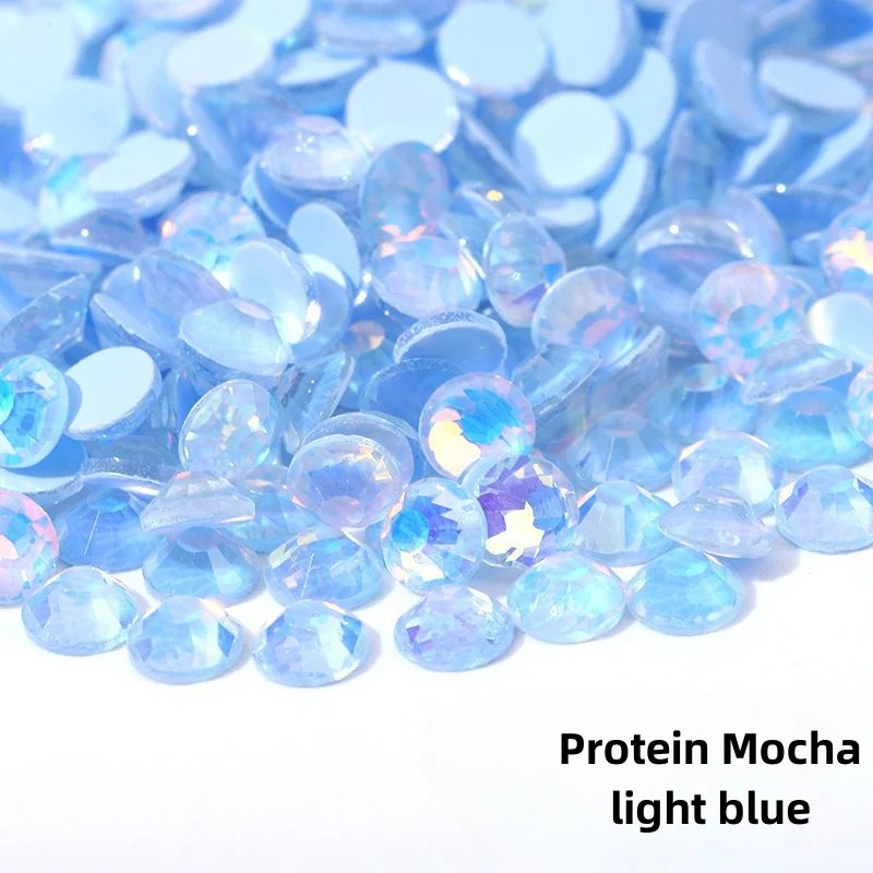 ss6-ss30Glitter Crystal Mocha Opal Non Hotfix Rhinestones Flatback Strass стразы Nails Crystals Diamond For Nail Art Nail Charms