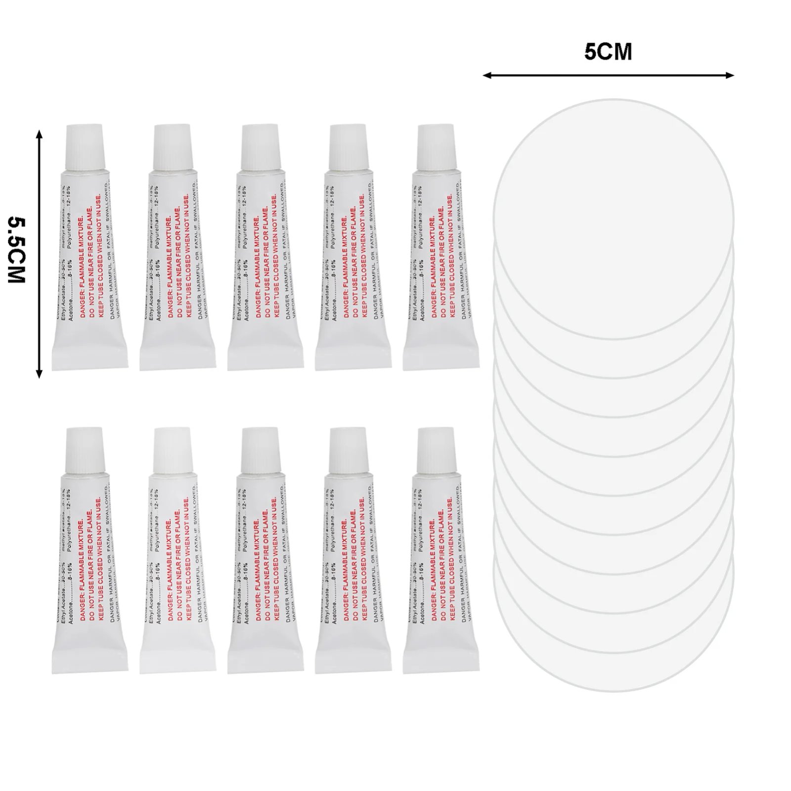 Rubber Sofa Repair Glue with Patches Fast Drying PVC Glue for Inflatable Swimming Pool Boats Rafts Kayaks Paddle Boats 10Pcs