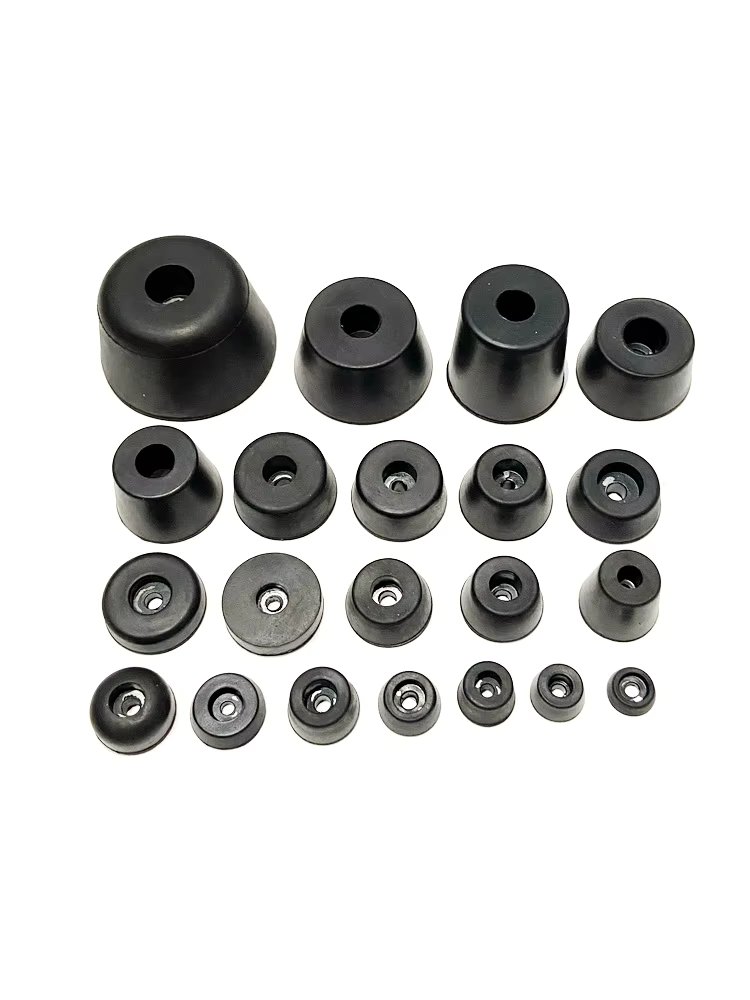 Built-In Iron Washer Black Rubber Foot Pad Machine Vibration Damping Furniture Leg And Floor Collision Protection Block