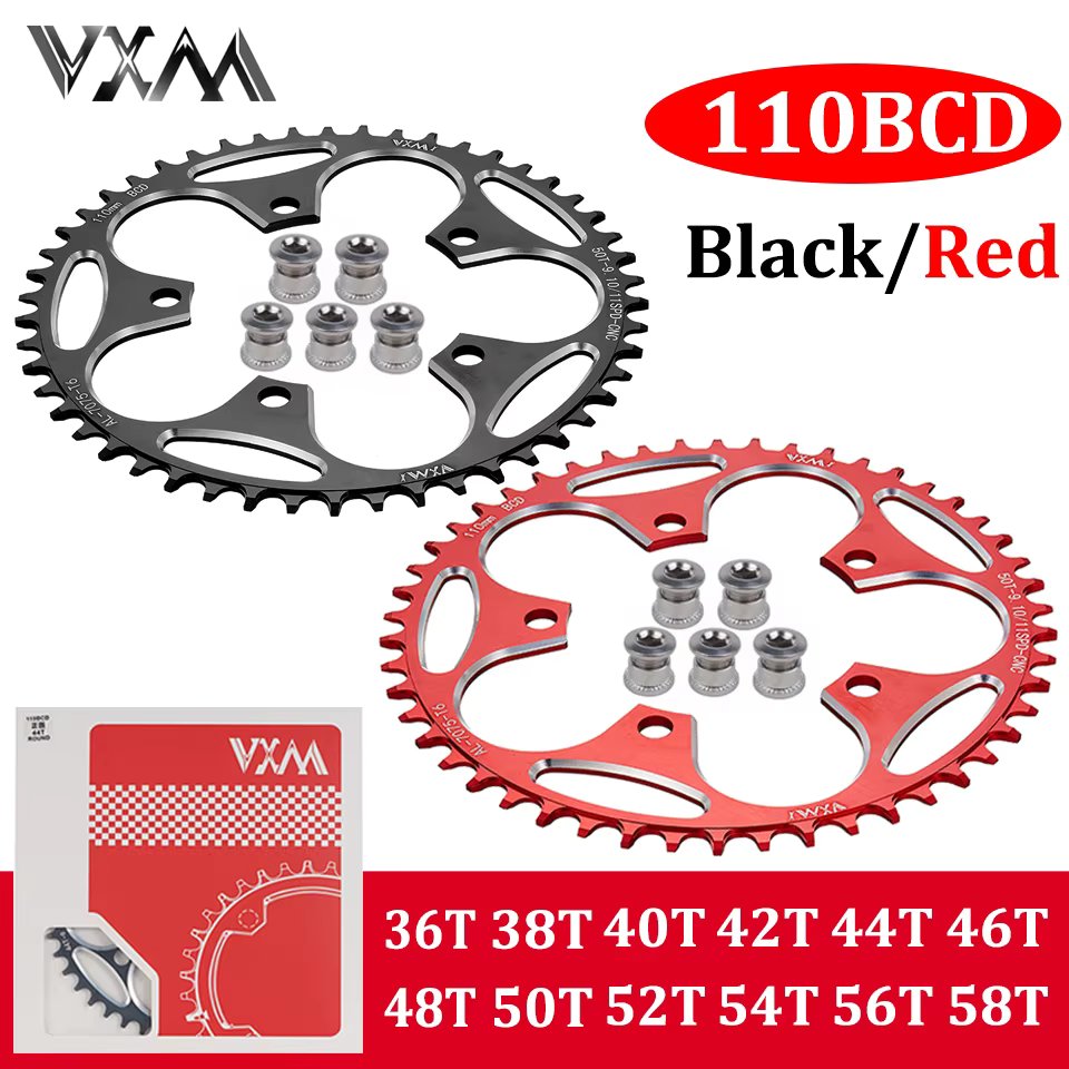 VXM 110/5 BCD 110BCD Road Bike Narrow Wide Chainring with 5 Disc Screws 36T-58T Bike Chainwheel,For Shimano sram Bicycle crank
