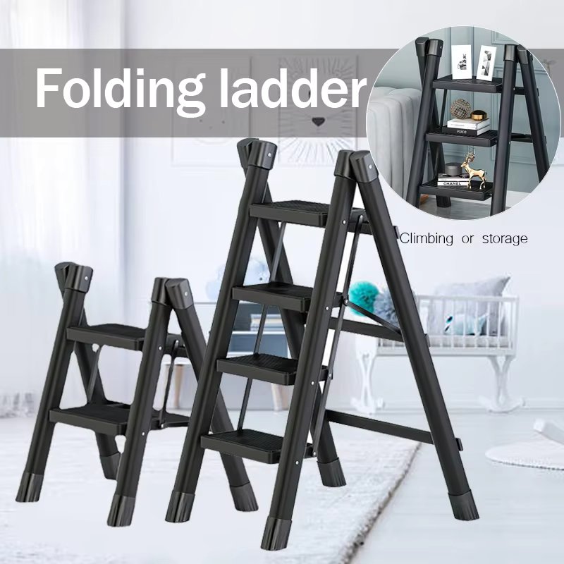 Folding Ladder Foldable House Ladder Portable Ladder Chair for Home Anti-slip Herringbone Stairs Kitchen Folding Step Stool