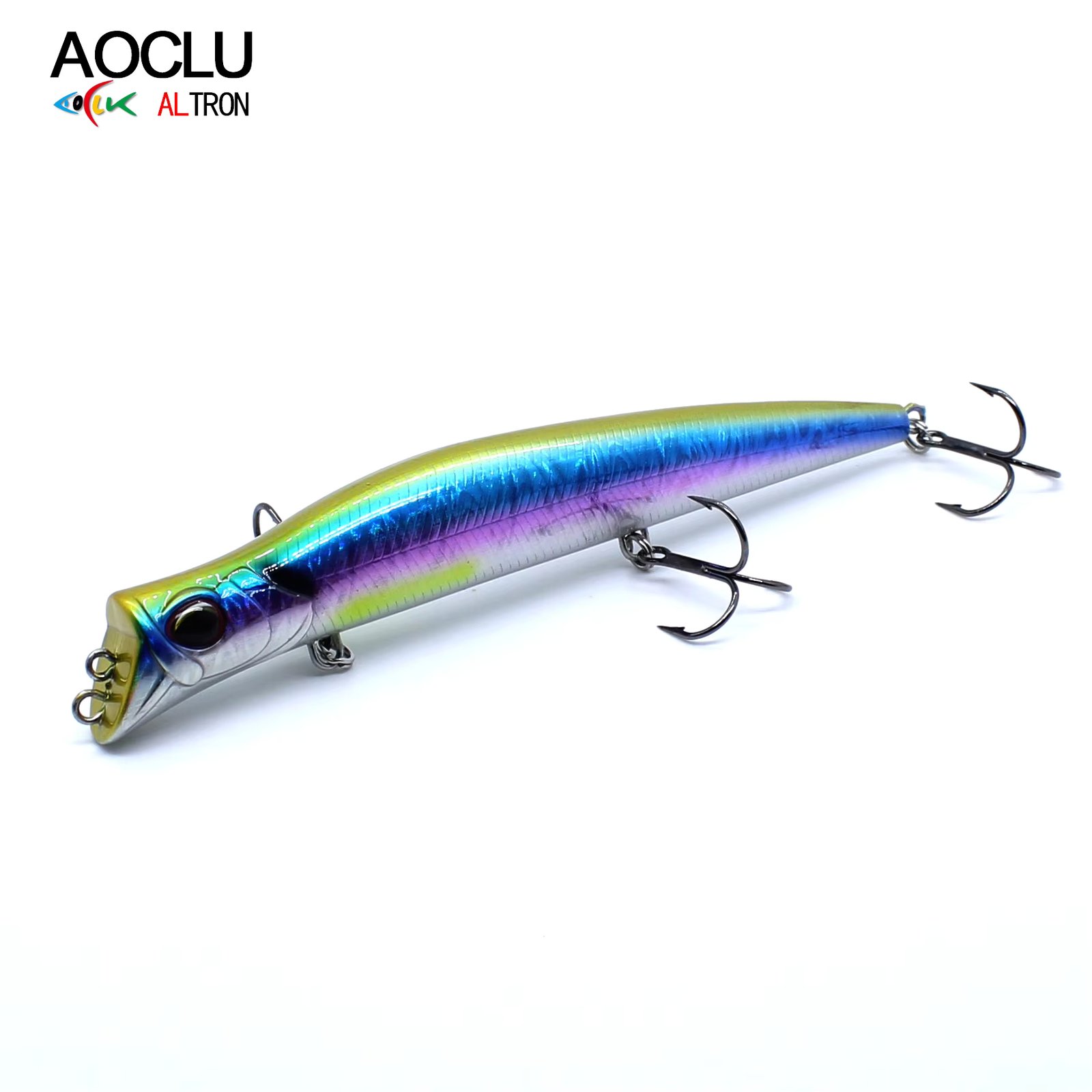 AOCLU Topwater Hybrid 130mm 17.5g Pencil Stick Hard Bait Wobbler Rattle Two Tone VMC Hooks 1PC Wire Saltwater Seabass Fishing