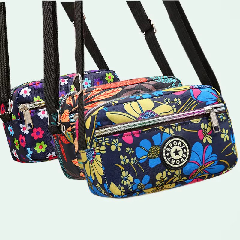 Printing Shoulder Bag for Women CrossBordy Supply Of Composite Fabric Leisure Chest Bag Ladies Zipper Square Backpack Female