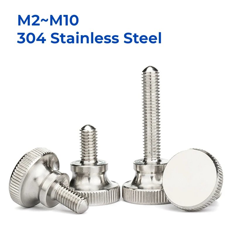 M2 M2.5 M3 M4 M5 M6 M8 M10 GB834 304 Stainless Steel Knurl High Step Head Hand Tighten Thumb Screw Curtain Wall Glass Thumb Bolt