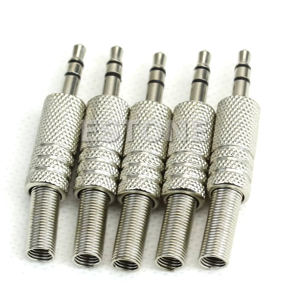 5Pieces/set 1/8" 3.5 mm Plug Male Stereo Audio Adapter Jack Converter Microphone Headphone Jack Adapter Connector