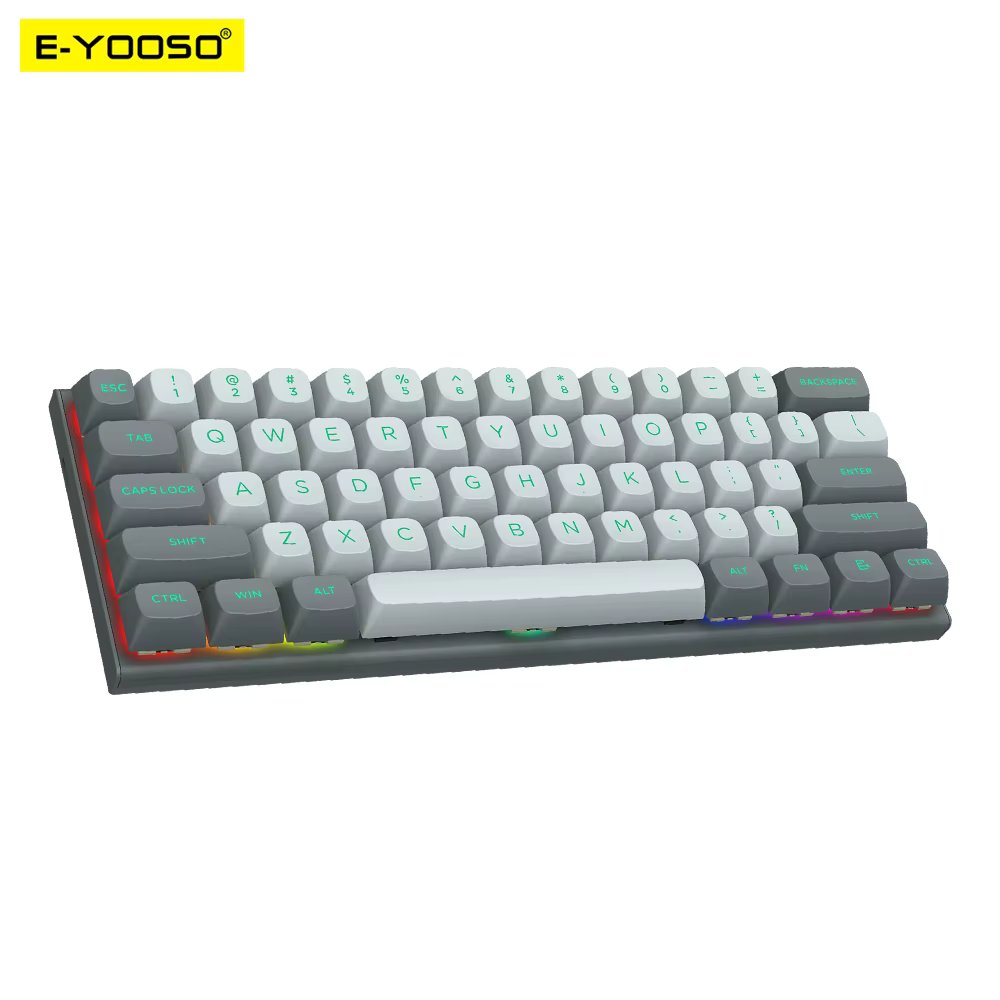 E-YOOSO Hz-61 RGB USB Mini 8K RT Mechanical Gaming Keyboard Magnetic Switch 61 Key Wired for Computer PC Laptop detachable cable