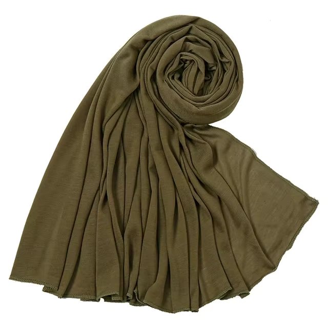 Solid Color Premium Jersey Hijab Scarf Women Plain Modal Cotton Shawl Elasticity Muslim Hijab Turban Islam Headband Wraps