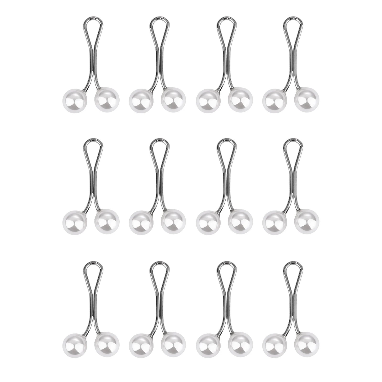 12PCS Lady Pearls Muslim Women Shawl Scarf Lady Scarves Hijab Clips Pearl Brooch Pins Pin Headscarf Pearl Clip Scarf Clips