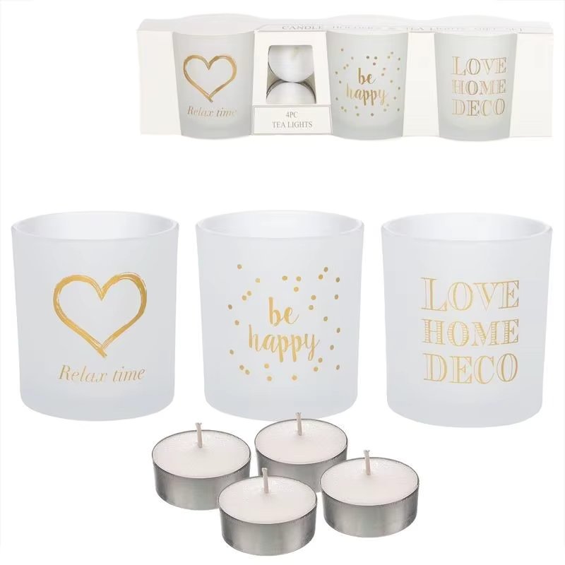Decorative and aromatic candles set of 3 candles with 4 romantic 945532 phrases