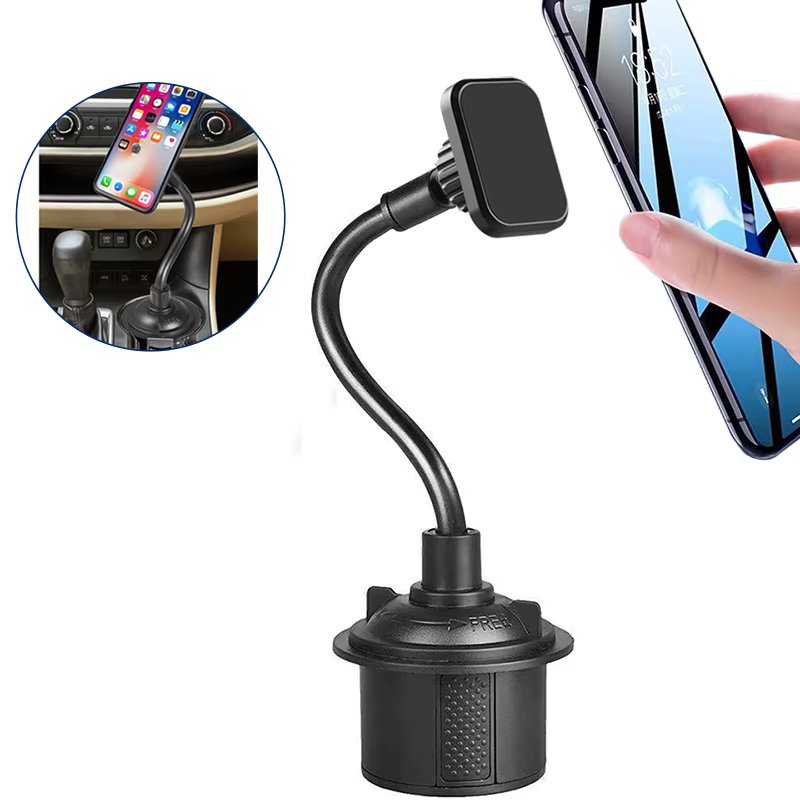 Magnetic Cup Holder Phone Mount  Flexible Gooseneck Arm Car Cup Phone Holder Strong 6 Magnets Mount for All Cellphones