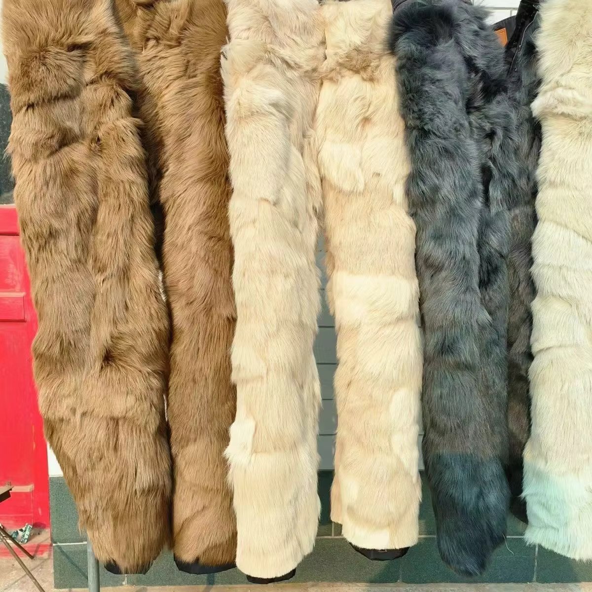 100% Genuine Sheepskin Pants Men's Thicken Long Hair Cold-proof Leather Pant Comfortable Middle-aged Elderly Dad Sheep Trousers