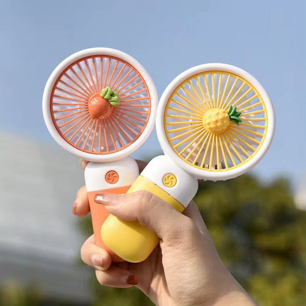 New Mini Handheld Fan Portable USB Rechargeable Fan with Phone Stand Desk Cartoon Small Fan Lightweight Mutes Pocket Fan Gifts
