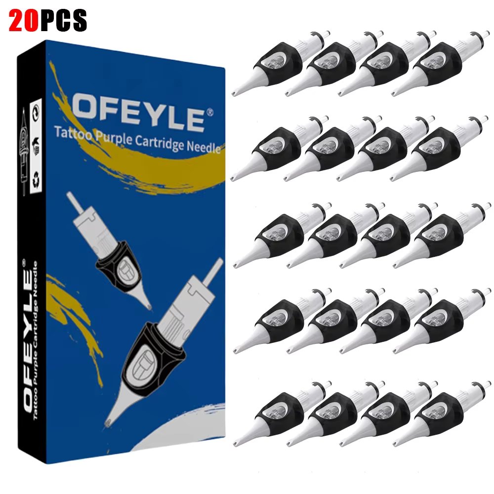 OFEYLE Tattoo Cartridge Needles RL RS M1  M1 Tattoo Needles Safety Membrane For Cartridge Tattoo Machines 20 Pcs/Box