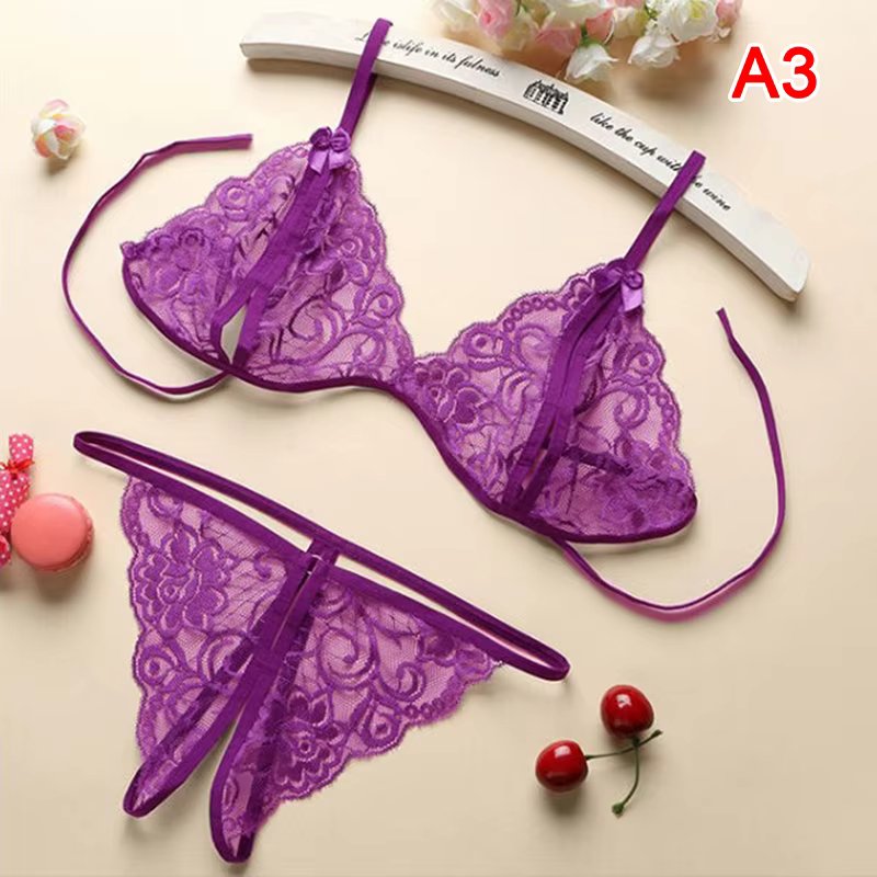 Women Sexy Lingerie Lace Bra Set Ruffle Transparent Underwear Hot Erotic Lingerie Set Push Up Bra With Panty Set Red Briefs Sets