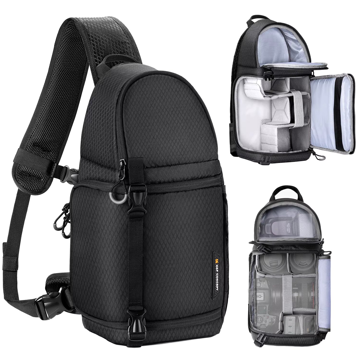 K&F Concept Camera Crossbody Bag Waterproof Camera Shoulder Sling Bag DSLR/SLR Camera Case Photography Bag for Canon Nikon Leica