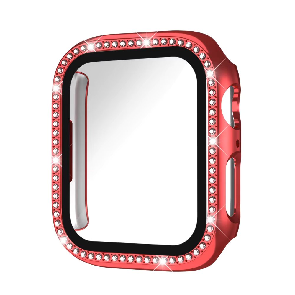 Diamond Case+Glass For Apple watch series 10 9 8 7 6 5 4 se 46mm 42mm 44mm-40-41-45mm Bling Bumper Screen Protector Accessories
