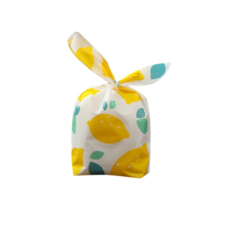 10/20pcs Summer Fruit Candy Bags Flower Lemon Orange Rabbit Ear Bags For Kids Summer Birthday Biscuit Gifts Packaging Supplies