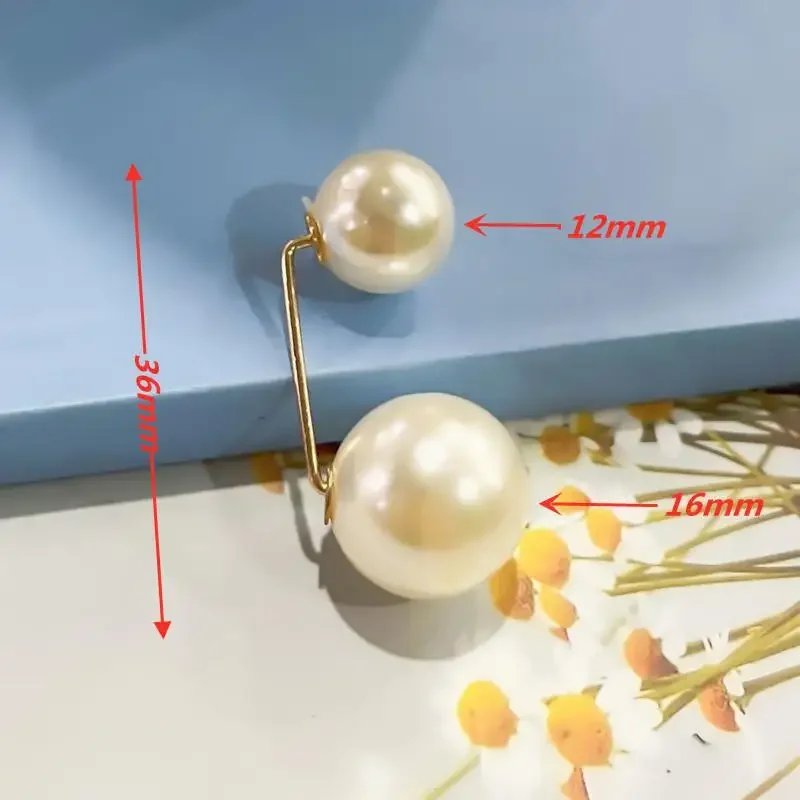 Women Fashion Tightening Waistband Pin Double Pearl Brooches Metal Lapel Pin Brooch Pins Sweater Shirt Cardigan Brooch