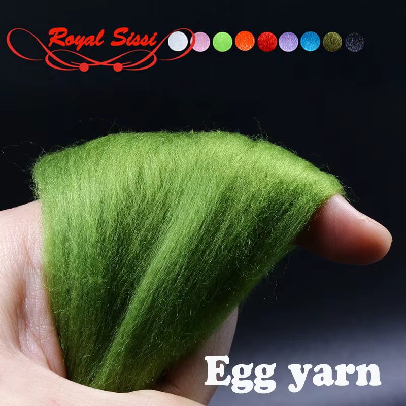 RoyalSissi 2packs premium fly tying Egg Yarn minnowfish lure fluff synthetic fibers salmon trout fly pattern fly tying materials