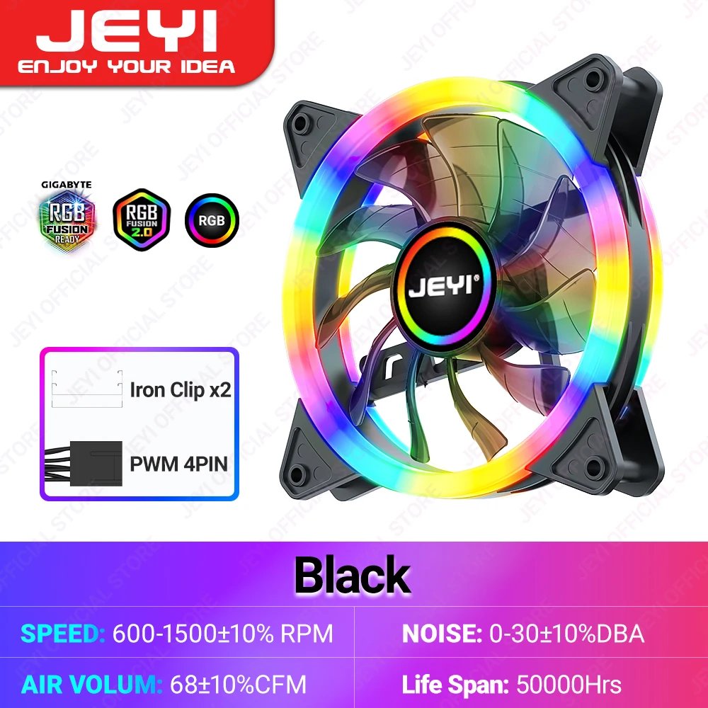 JEYI RGB CPU Cooler 4/6 Heat Pipes Air Tower Radiator PC 12cm PWM Fan for Intel 1700 1200 1150 1155 1156 1366 2011 AM5 AM4 AM3