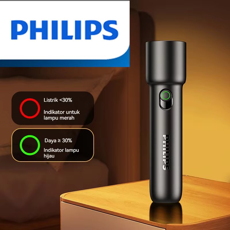 Philips EDC Portable Flashlight Rechargeable LED Flashlights for Camping Defensa Personal Self Defense Camping