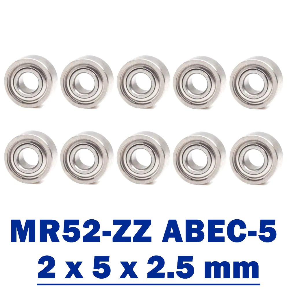MR52ZZ Bearing ABEC-5 ( 10 PCS ) 2*5*2.5 mm Miniature MR52-ZZ Ball Bearings Good Quality L-520ZZ W52