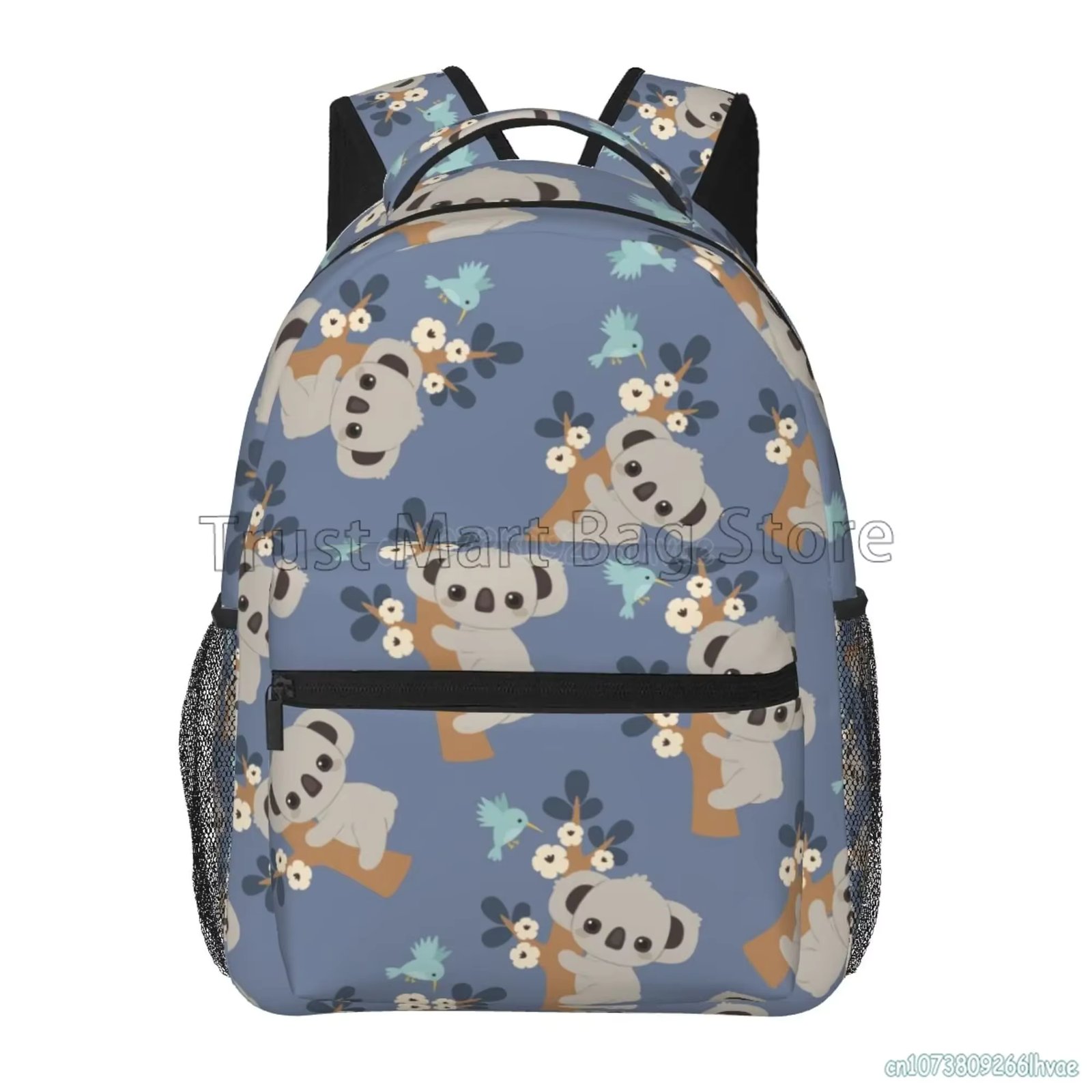 Cute Koala Bear Climb Tree Backpack Flowers Tree Leaves Birds School Daypack Preschool Bookbags Laptop Travel Backpacks