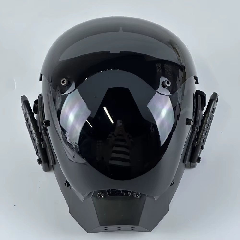 Cyberpunk Mask for Men Ox Horn LED Mask Futuristic Punk Techwear Cosplay Halloween Fit Party Music Festival Accessories