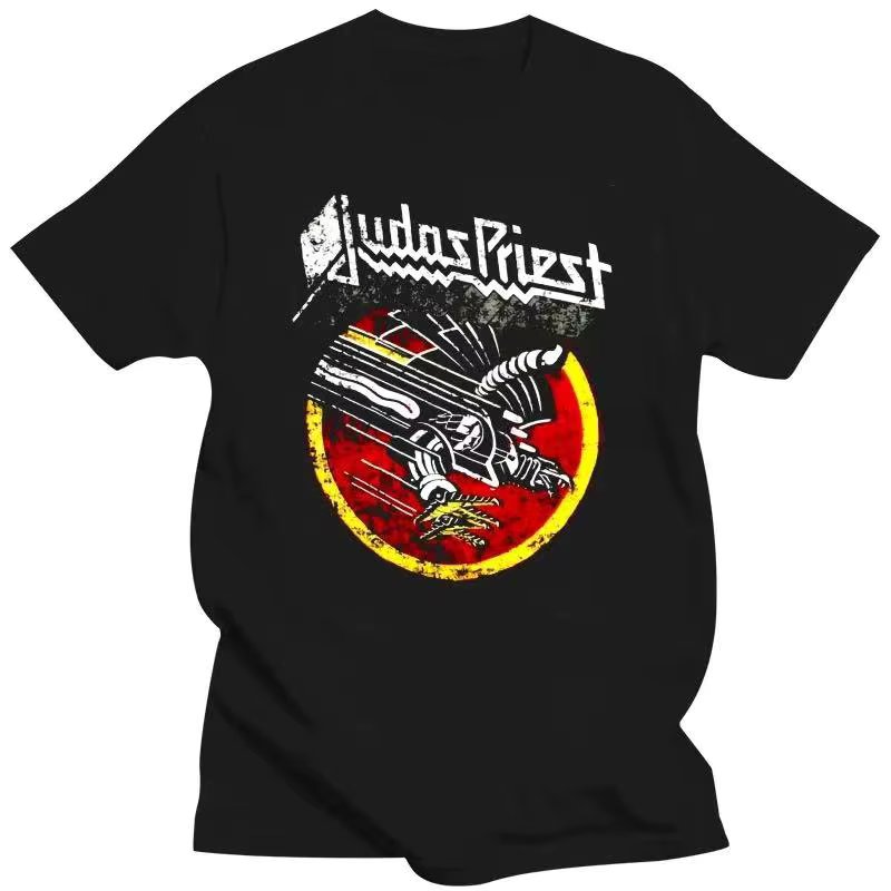 Judas Priest T-Shirt Cool Black Graphic Print Retro Vintage Band Tees for Men 80023