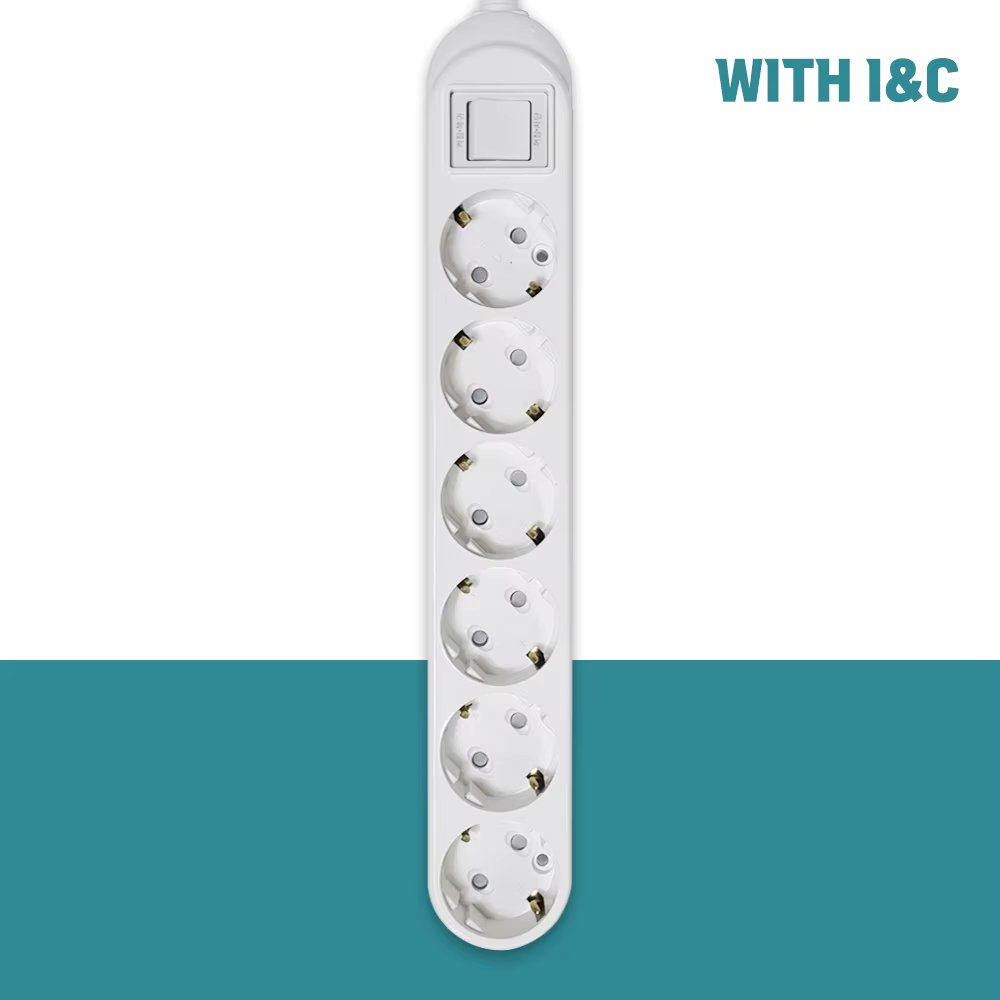 With I & C main switch multi-tap 6 pieces 1.5m + one safety cover