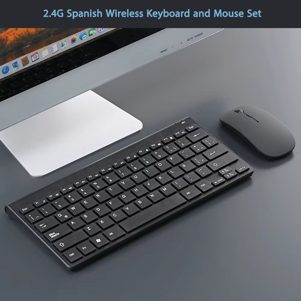 Hot Spanish Keyboard Wireless Mouse For Game PC Player TV Spanish Keyboard and Mouse Set 78Keys Gaming Keyboard Dropshipping