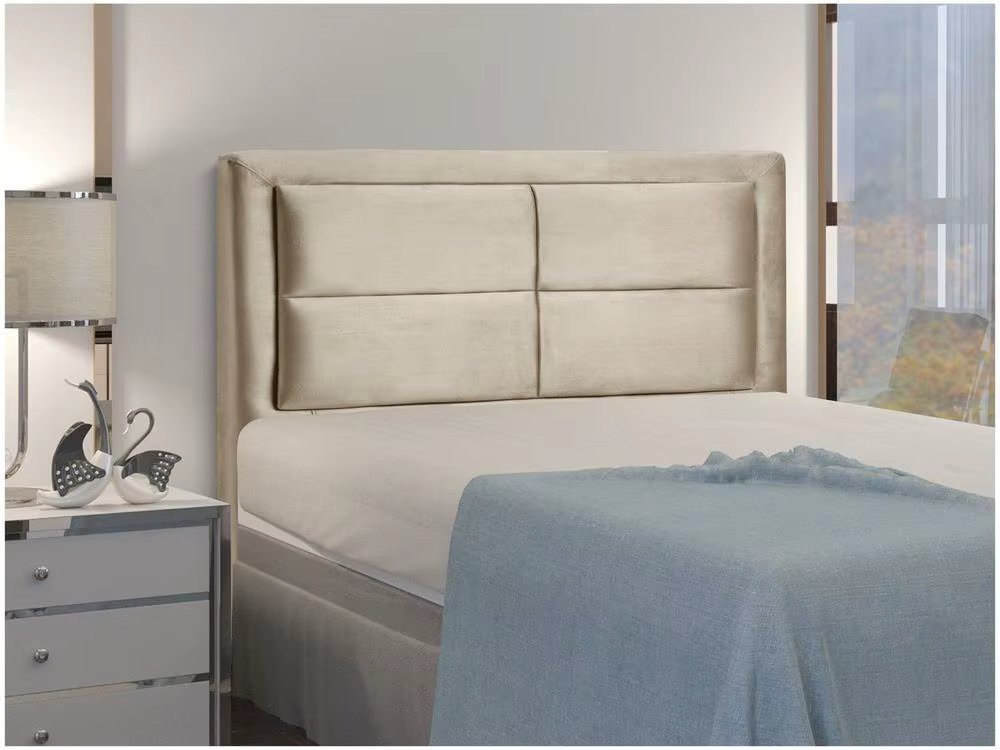 Bedside Couple Upholstered Dubuê Movelaria Estoril Velvet Beige