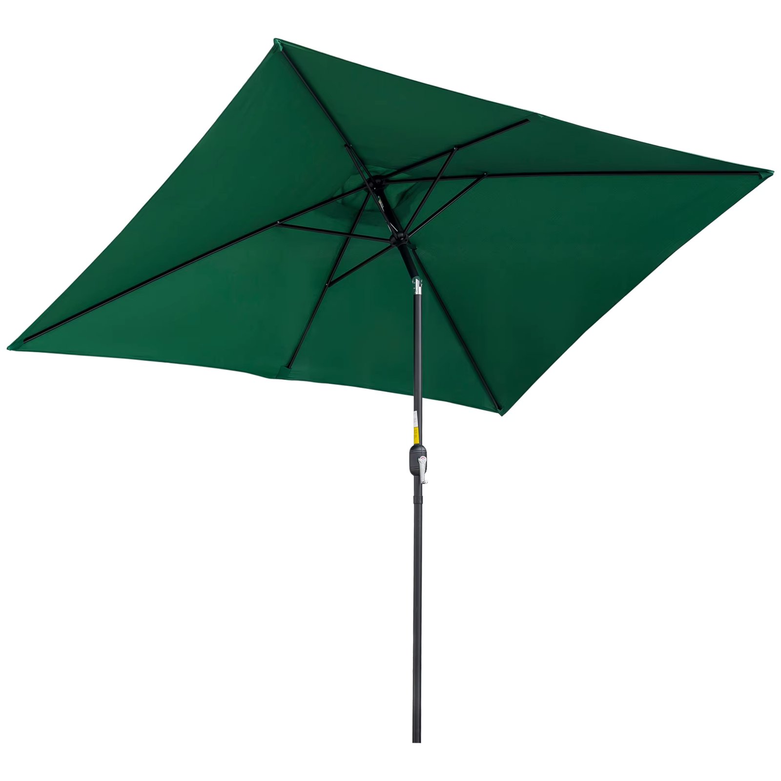 Outsunny aluminum sunshade 200x300x253 cm Rectangular garden sunshade with crank and detachable post for terrace green outdoor Patio pool