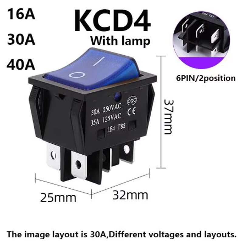 2Position 6PIN Blue