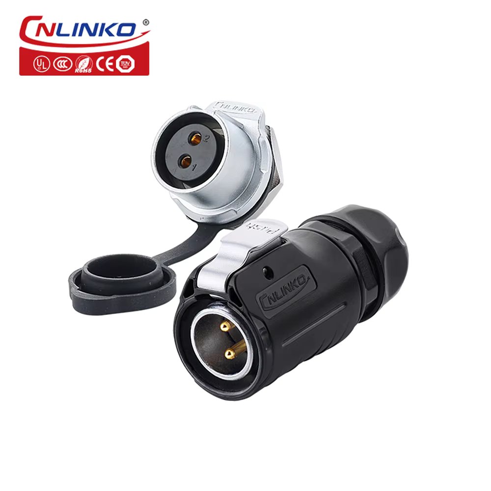 CNLINKO M20 2-12 Pin IP68 Waterproof Panel Mount Socket Quick Connect Wire to Board Electrical 12 Volt AC/DC Power Connector