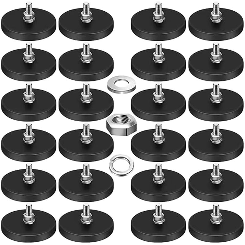 2/4/6PCS Mount Ruber Coated Neodymium, Mounting Neodymium Heavy Duty,Anti-Scratch Neodymium Rubber